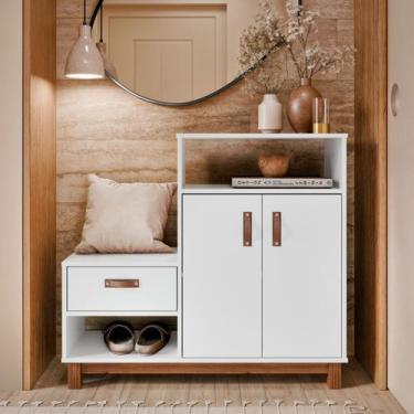 Imagem de Sapateira Organizadora Quarto Cômoda Armário Com Banco Assento Maya Co