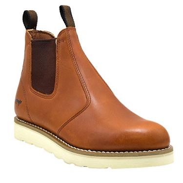 Imagem de Golden Fox Botas de trabalho masculinas de 15,24 cm, estilo ocidental, estilo anabela para trabalho, construção, agricultura e casual, Brun, 7