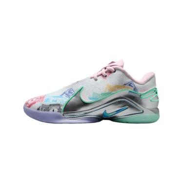 Imagem de Tênis de basquete Lebron XXII Crown Jewel (FZ1094-101, branco/cinza médio/lava quente/brilho volt), Branco/Verde Brilhante/Espuma Rosa/Azul Báltico, 43