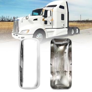 Imagem de Sterlix Capas de espelho de porta para Kenworth T660 T170 T270 T370 T440 T470 T800 T600 Acessórios de espelho de substituição do lado do passageiro direito Kenworth (cromado)