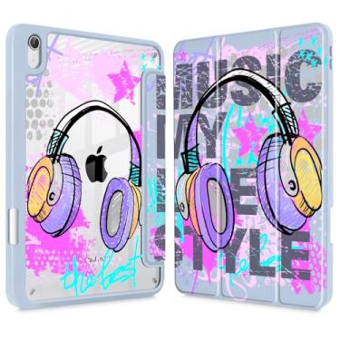 Imagem de May Chen Capa fina para iPad mini 7 (A17 Pro, 7ª geração) 2024/iPad mini 6 (6ª geração) 8,3 polegadas, [suporte de lápis embutido], capa à prova de choque, capa traseira transparente transparente