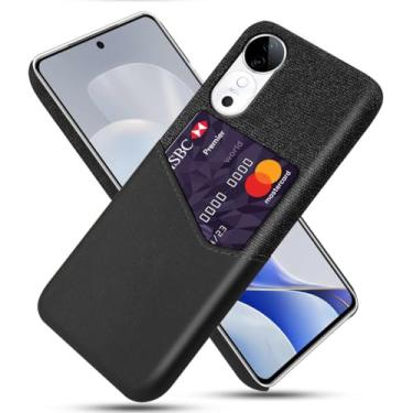 Imagem de Capa para Vivo S19 5G,Anti-deslizamento,Proteção contra quedas de 360°,Resistência à impressão digital,Tela e caso de couro PU com 1 slot de cartão atrás-Black