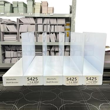 Imagem de 8Gnituhs 20 peças 54 * 25 cm 1,6 mm Divisórias de prateleira separadoras de armazém melhoradas conjunto fácil de plástico ajustável para prateleira armário de roupas armazenamento prateleira suporte