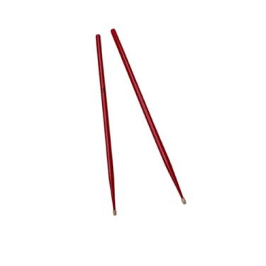 Imagem de Colaxi 1 par de baquetas profissionais com empunhadura suave e ponta de madeira, leves para percussão, bateria eletrônica, treinamento acústico, 5a Vermelho