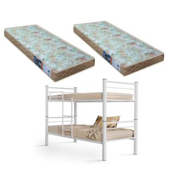 Imagem de Beliche 100% Ferro/Aço Cristal Vira 2 Camas C/grade Proteção e Escada 