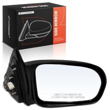 Imagem de A-Premium Espelho retrovisor traseiro externo preto liso e não dobrável, compatível com Honda Civic 2001 2002 2003 2004 2005