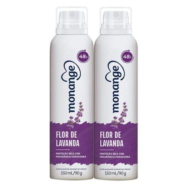 Imagem de Kit 2 Desodorante Monange Flor de Lavanda Aerosol Antitranspirante 48h 150ml