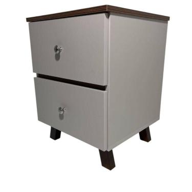 Imagem de Mesa De Cabeceira Em Mdf Com Duas Gavetas Palmas/pau Ferro