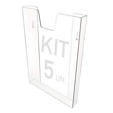 Imagem de Kit 5 Displays Porta Folha Prontuário Parede A4 Acrílico Ps