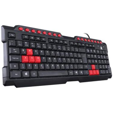 Imagem de Teclado USB Gamer VX Gaming Dragon V2 ABNT2 1.8M Preto com Vermelho - 