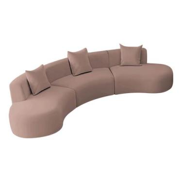 Imagem de Kit Sofá Modular 4 Lugares 360cm Moderno Curvo Orgânico Duna Linho - D