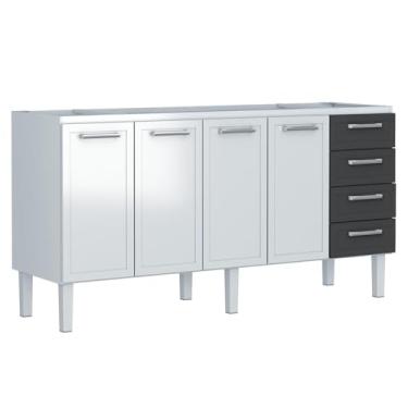 Imagem de Gabinete Cozinha De Aço Juno 4G 1740Mm Preto Montado(Pia 180) Cozimax