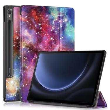 Imagem de Gylint Capa para Samsung Galaxy Tab S10+ Plus/S9 FE+/S9+ Plus de 12,4 polegadas com suporte para S Pen, capa dobrável ultrafina e leve com suporte triplo com espaço externo despertar/hibernar