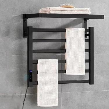 Imagem de Toalheiro Aquecido DobráVel EléTrico, Aquecimento RáPido, Ipx4 à Prova D'áGua, Temporizador Inteligente (1-8h), Ajuste De Temperatura De 3 Marchas, (4 Ganchos),Insert-Left