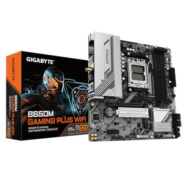 Imagem de GIGABYTE Placa-mãe B650M GAMING PLUS WIFI - CPU AMD Ryzen 9000, 5+2+2 fases VRM, até 8000MHz DDR5, 2xPCIe 4.0 M.2, 2.5GbE LAN, WIFI 6E, USB 3.2 Gen 1