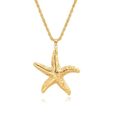 Imagem de Colar de corrente de ouro 18k feminino, colar com pingente de pérola barroco/bússola, Banhado a ouro, Sem Pedra Preciosa