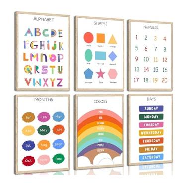 Imagem de Cartazes educativos para crianças e crianças - arte de parede de aprendizagem em sala de aula e casa, impressões educativas decoração de parede para escola primária, jardim de infância, tabelas