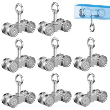 Imagem de EASGIU Carrinho de rolo de montagem de carrinho de 4 rodas - parafusos e porcas silenciosos M10 - Use com 3,5 cm de largura e todos os canais de suporte Unistrut de 1-5/20.3 cm (conjunto de 8)