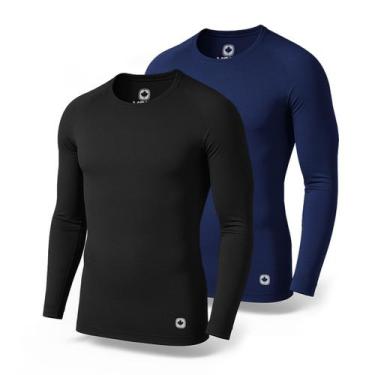 Imagem de Kit 2 Camisetas Térmicas Masculina Segunda Pele Camisa Uv50+ - Volk, P