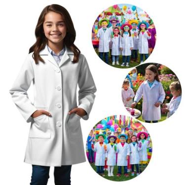 Imagem de Jaleco Escolar Infantil Branco Uniforme para Educação Infantil Tamanho