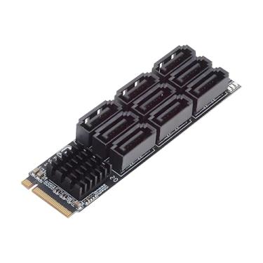 Imagem de NFHK NGFF NVME M-Key PCI Express M.2 para 9 portas SATA 3.0 6Gbps adaptador conversor cartão de extensão de disco rígido 2280 para computador NAS