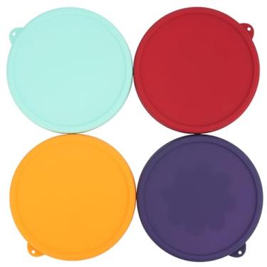 Imagem de KIICII Tampa de armazenamento de silicone redonda de 4 xícaras de substituição para âncora e tigelas de vidro Pyrex 7201-PC (recipiente não incluído) (misto) pacote com 4