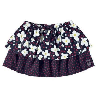 Imagem de Saia Saída de Praia Infantil Proteção UV Floral Marinho Up Baby-Feminino