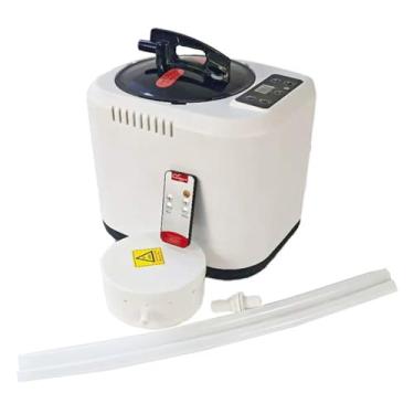 Imagem de FashionCha Gerador de Vapor Sauna Pot Máquina Vaporizadora Portátil 4L com Controle Remoto E Revestimento de aço Inoxidável Adequado para Spa Doméstico, Branco, Tamanho real
