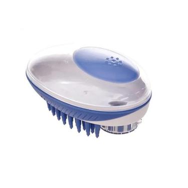 Imagem de Escova de banho massageadora PET em silicone com dispenser de shampoo 