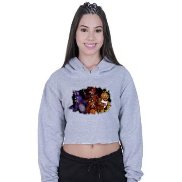 Imagem de Cropped Moletom Feminino Five Nights at Freddy's - Lafre, Cinza, G