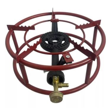 Imagem de Fogão Alta Pressão Semi Industrial Camping Redondo Vermelho - Dasshaus