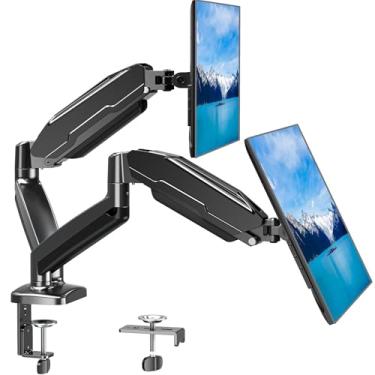 Imagem de MOUNT PRO Suporte duplo para monitor compatível com tela de 13 a 32 polegadas, suporte de monitor de altura ajustável para 2 monitores, braço de exibição com mola a gás comporta até 17 kg cada