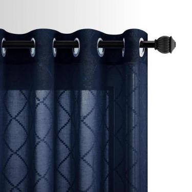 Imagem de Cortinas KOUFALL, azul marinho, 213 cm de comprimento, sala de estar, 