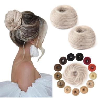 Imagem de Hair Bun Hair Piece KISANOF Human Hair Grey para mulheres