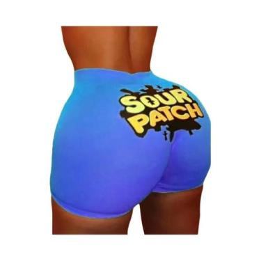 Imagem de Shorts De Yoga De Cintura Alta Para Mulheres, Estampados E Sexy, Calci