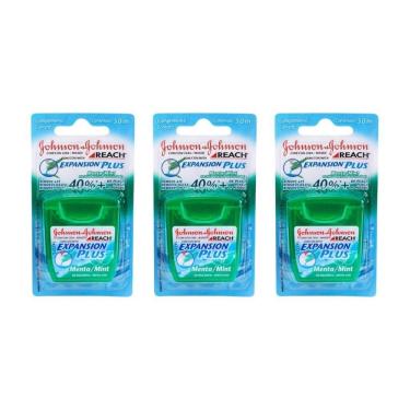 Imagem de Fio Dental Johnsons Reach 50M Menta - Kit Com 3Un