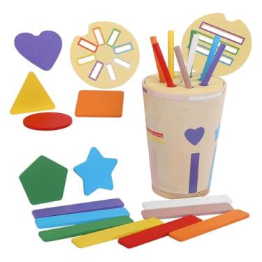 Imagem de Dynwave Caixa de Classificação de Formato de Cor de Madeira Brinquedo Montessori para Meninos Meninas Crianças Crianças