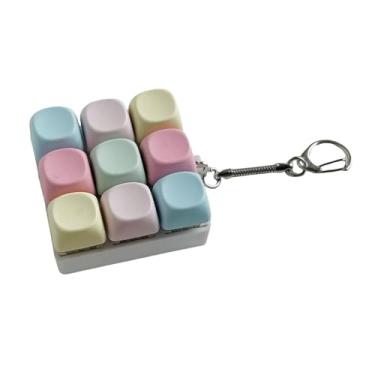 Imagem de simhoa Mini chaveiro de brinquedo Fidget com teclado colorido de 9 teclas, teclado mecânico para decoração de home office, acessórios multifuncionais