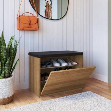 Imagem de Sapateira Puff Solteiro 9 Pares com Estofado Quarto - Plasmóbile