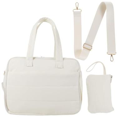 Imagem de DJAPWPX Bolsa térmica de 21 L, lancheira de grande capacidade com alça removível ajustável e vários bolsos, bolsa de compras isolada, mantém a comida quente ou fria para trabalho e escritório (bege)