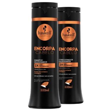 Imagem de Kit Haskell Encorpa Cabelo Shampoo Condicionador 300ml Tratamento Engr