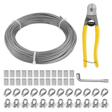 Imagem de Cabo de aço inoxidável TESSKY de 1/8 de polegada de 50 m com acessório