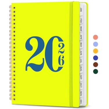 Imagem de Agenda 2026, agenda semanal e mensal, janeiro de 2026 a dezembro de 2026, agenda de calendário de capa dura 2026 com abas e bolso interno, material escolar para mulheres e homens - A5 (16 cm x 21,6 cm