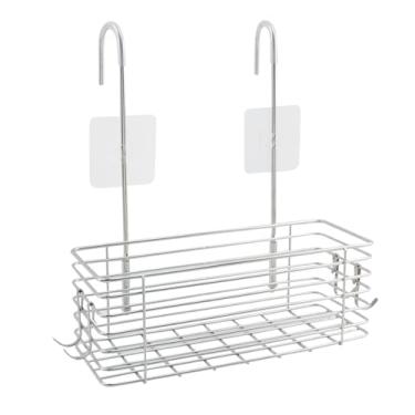 Imagem de Wealrit Prateleiras de chuveiro, organizador de armazenamento de banheiro, suporte de chuveiro pendurado sobre a porta, suporte portátil de aço inoxidável, suporte de xampu de armazenamento de tela