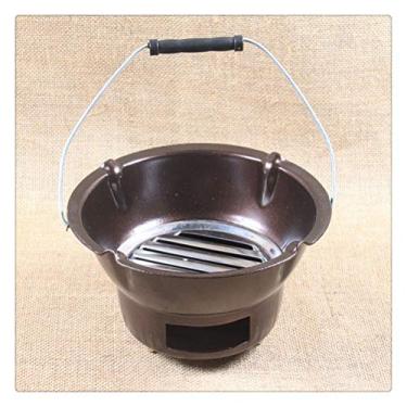 Imagem de AKALNNB Churrasqueira a carvão estilo japonês para engrossar pequeno fogão doméstico ao ar livre mini churrasco lama assada carne charbroiler ferramenta (Kaffespis A)