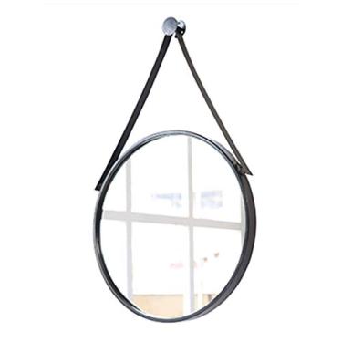 Imagem de Espelho de parede redondo com corrente de pendurar fixa espelho de cômoda banheiro limpo parede grande Mirro espelho de parede pendurado espelho de parede espelho redondo (40-80 cm)