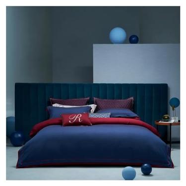 Imagem de Conjunto de capa de edredom de luxo 800TC algodão preto 4 peças capa de colcha macia 2 fronhas (6 Queen)