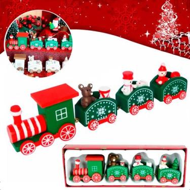 Imagem de Trem De Brinquedo Decoração Natalina Trenzinho de Madeira - Klizz, Ver