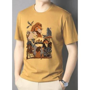 Imagem de Camiseta Adulto Rei Leao Unissex 100% Algodão - loja dinka, m, Amarelo