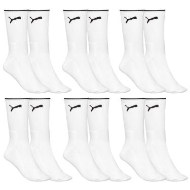 Imagem de Kit 6 Pares de Meia Puma Esportiva Cano Longo Masculina - Branco